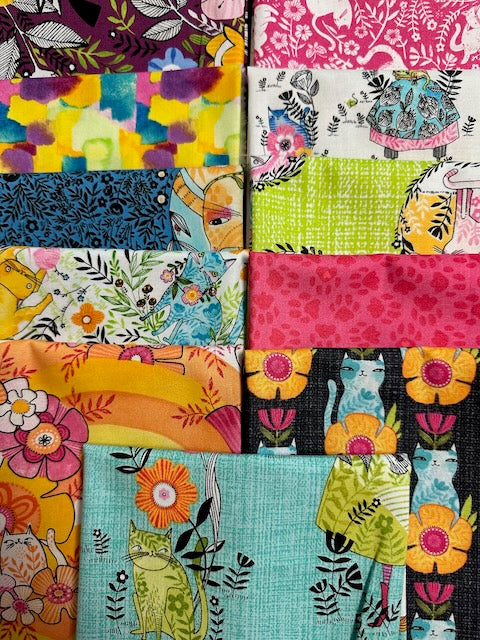 HERE KITTY KITTY 11 fat quarters