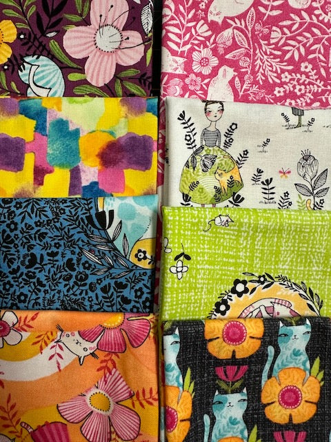 HERE KITTY KITTY 8 fat quarters