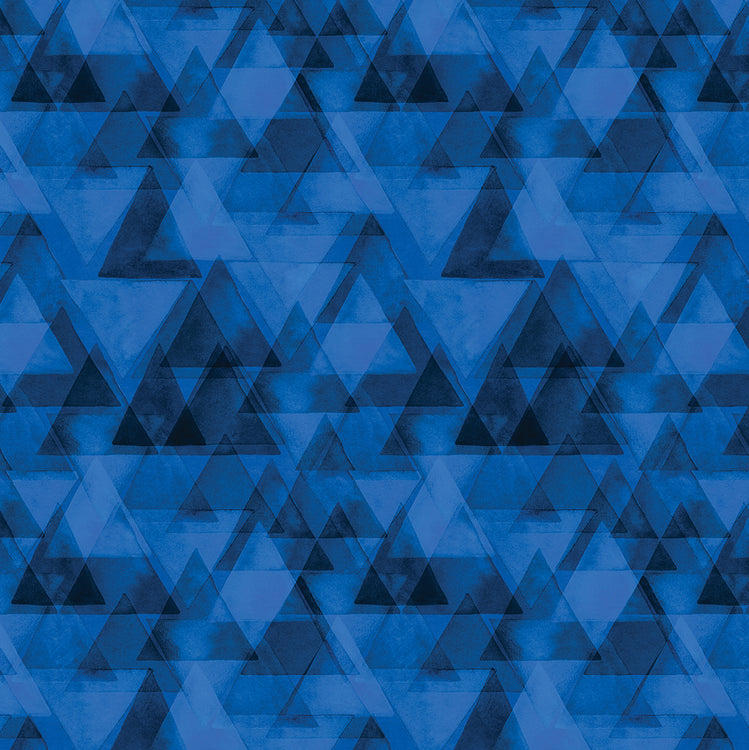 WATERCOLOR GEOMETRY Raining Triangles blue