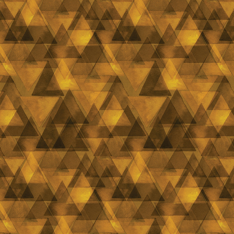 WATERCOLOR GEOMETRY Raining Triangles gold