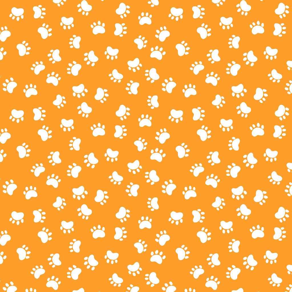 KITTY THE CAT Paw Prints Orange Villa Rosa Designs kitty-the-cat-paw-prints-orange-villa-rosa-designs