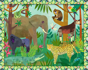 JUNGLE MENAGERIE Jungle Scene Panel multi 36"x43"