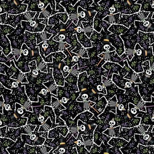 SPOOKY CUTE HALLOWEEN Dancing Skeletons black