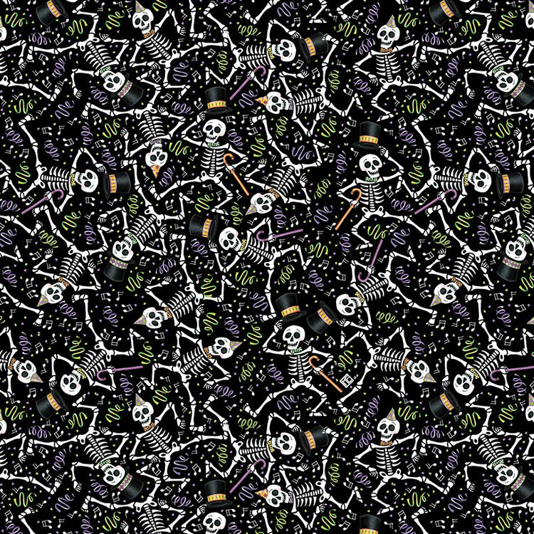 SPOOKY CUTE HALLOWEEN Dancing Skeletons black