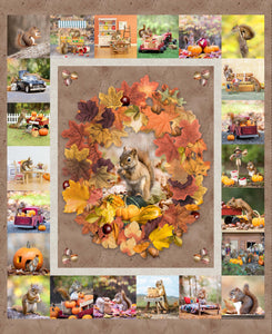 THE SECRET LIFE OF SQUIRRELS III Panel multi color 36"x43"