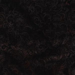 FLOURISH Floral Leaves brown sable - one yards