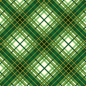 CHRISTMAS MUSICAL Holiday Plaid green