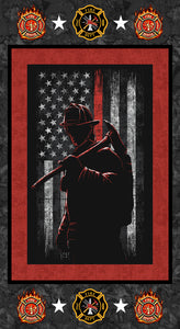 FIREFIGHTERS Red Panel 24"x43"