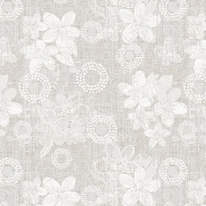 PURELY NEUTRAL Flowers with Circles grey