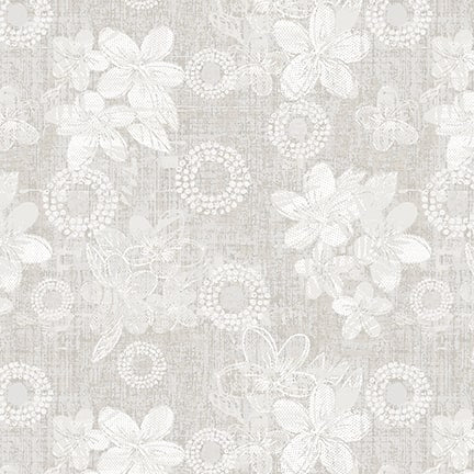 PURELY NEUTRAL Flowers with Circles grey