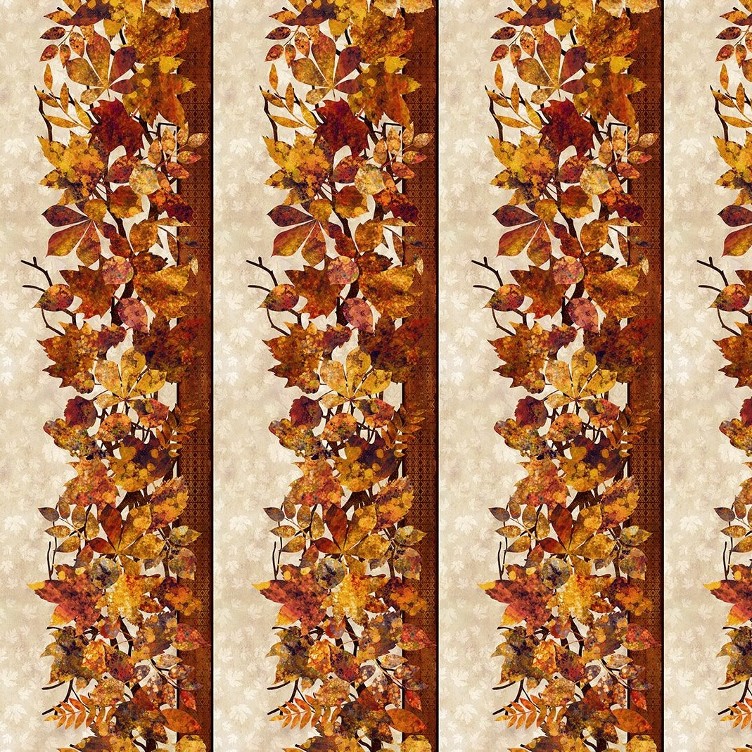 FALLING LEAVES Border multi - one yards