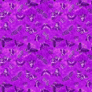 KINDRED CANINES Flutterbyes dark orchid - one yards