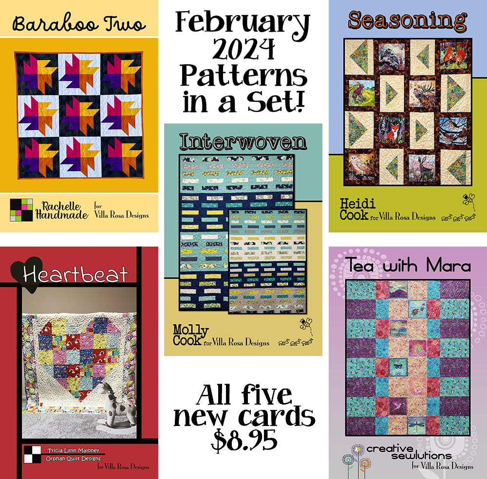 Feb 2024 SET of 5 CARDS – Villa Rosa Designs