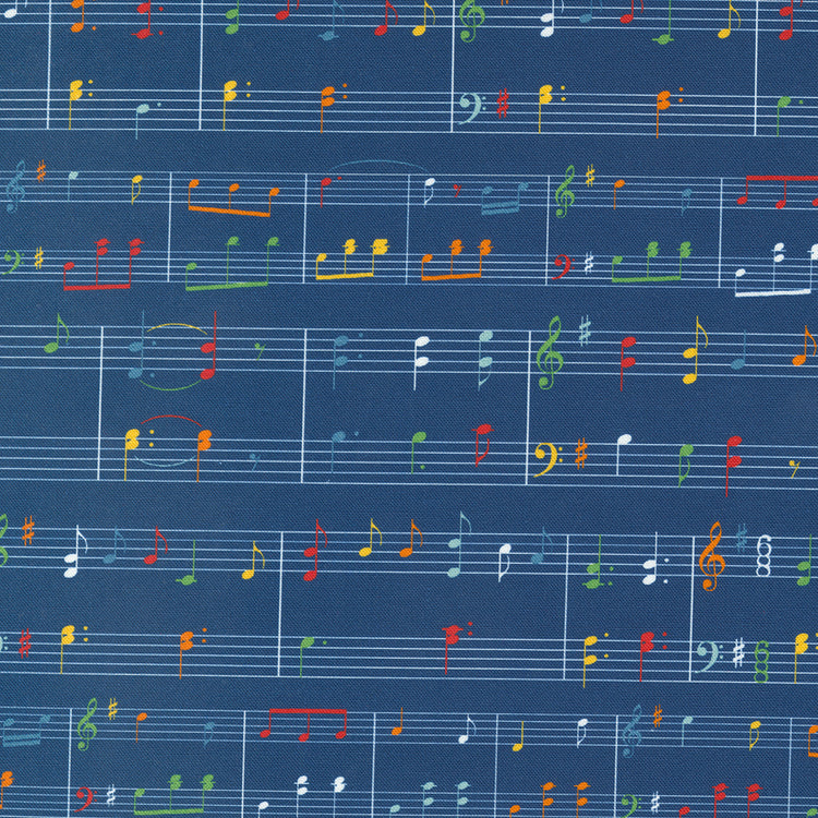 SWEET MELODIES Music Notes navy
