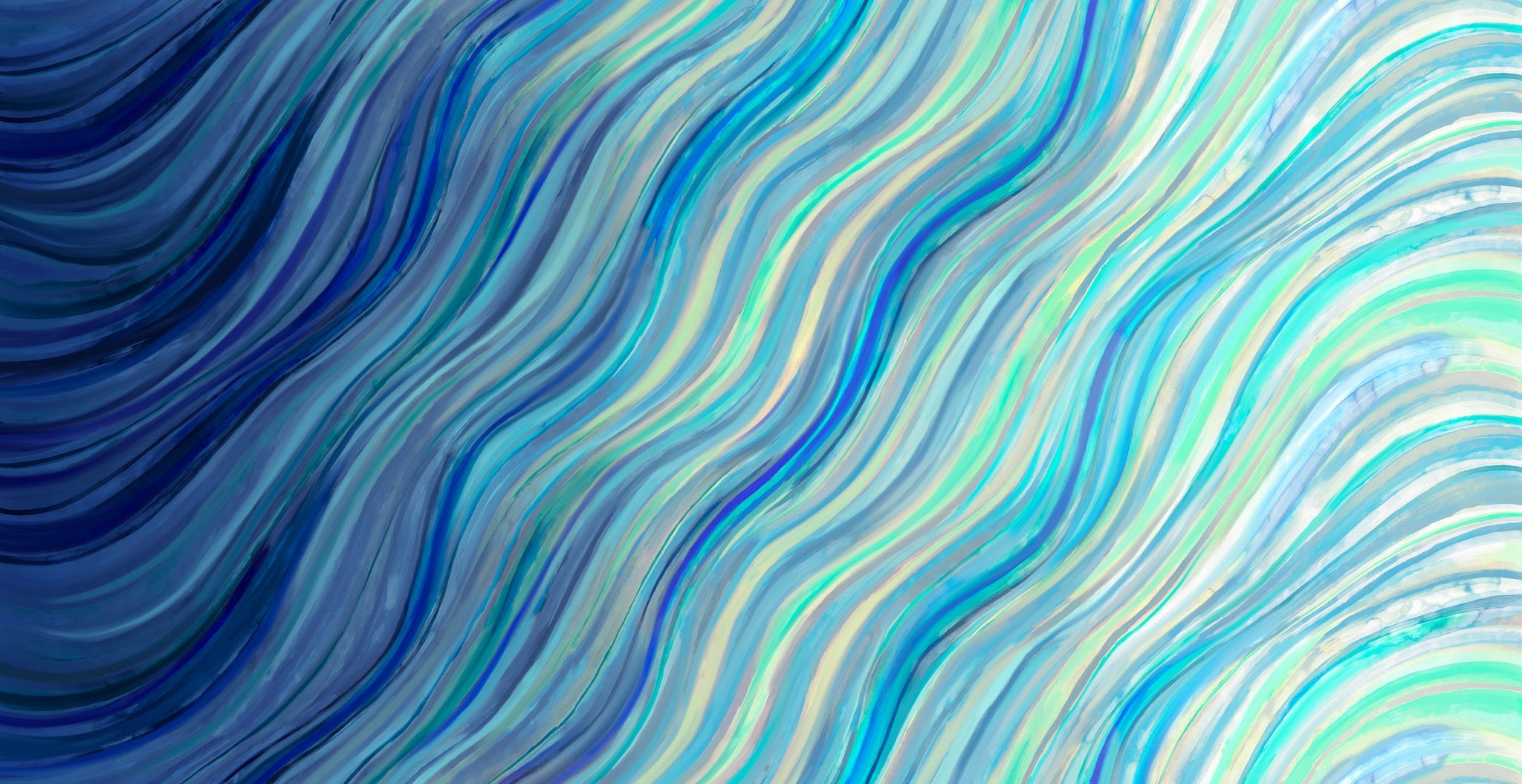 GRADIENTS AURAS Watercolor Wave sapphire - one yards