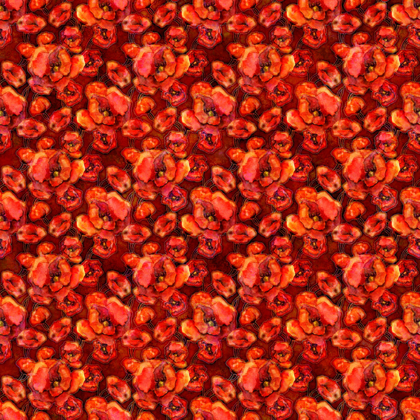 BLOSSOM Poppies R - one yards