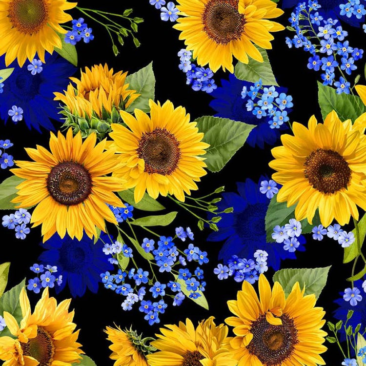 SUMMER SUNFLOWERS Sunflower Blooms black