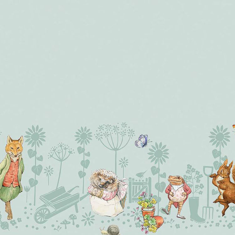 PETER RABBIT & FRIENDS Border Print blue