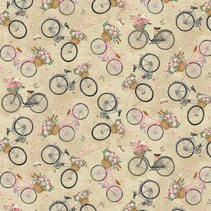 ROSE JARDIN French Floral Bike taupe