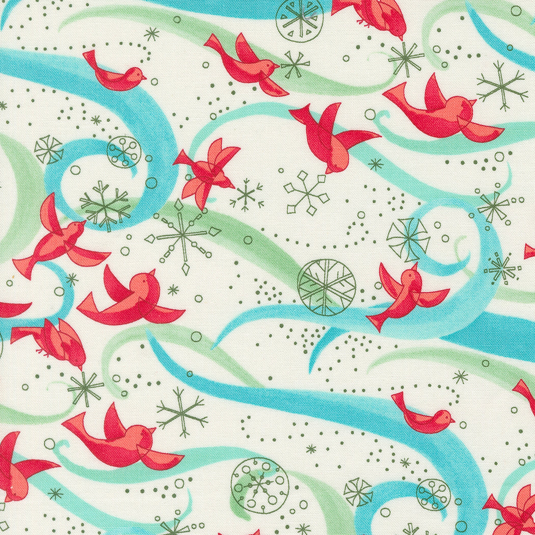 WINTERLY Birds with Ribbons cream