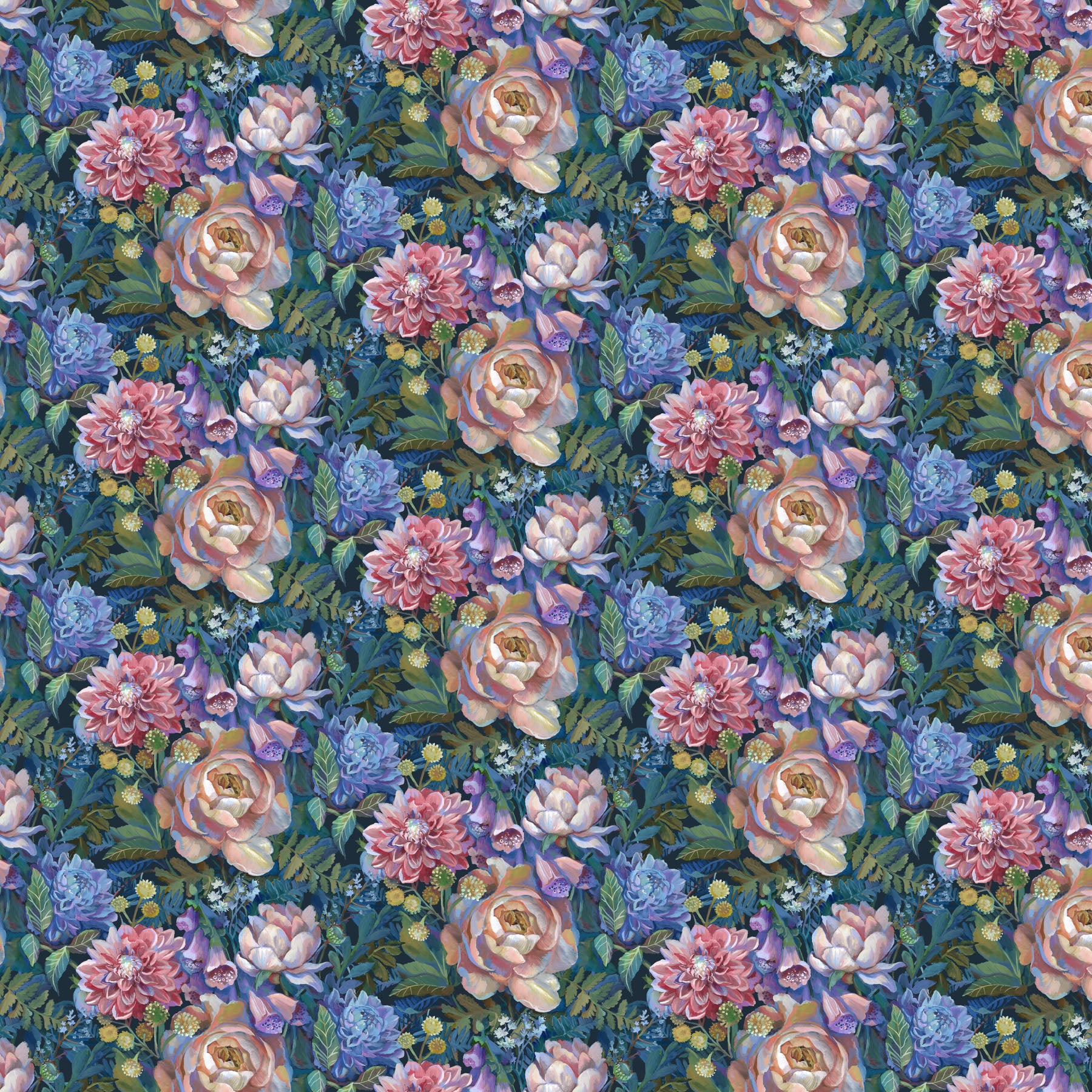 ELEGANCE Floral navy multi