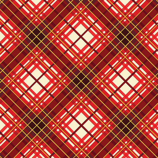 CHRISTMAS MUSICAL Holiday Plaid red