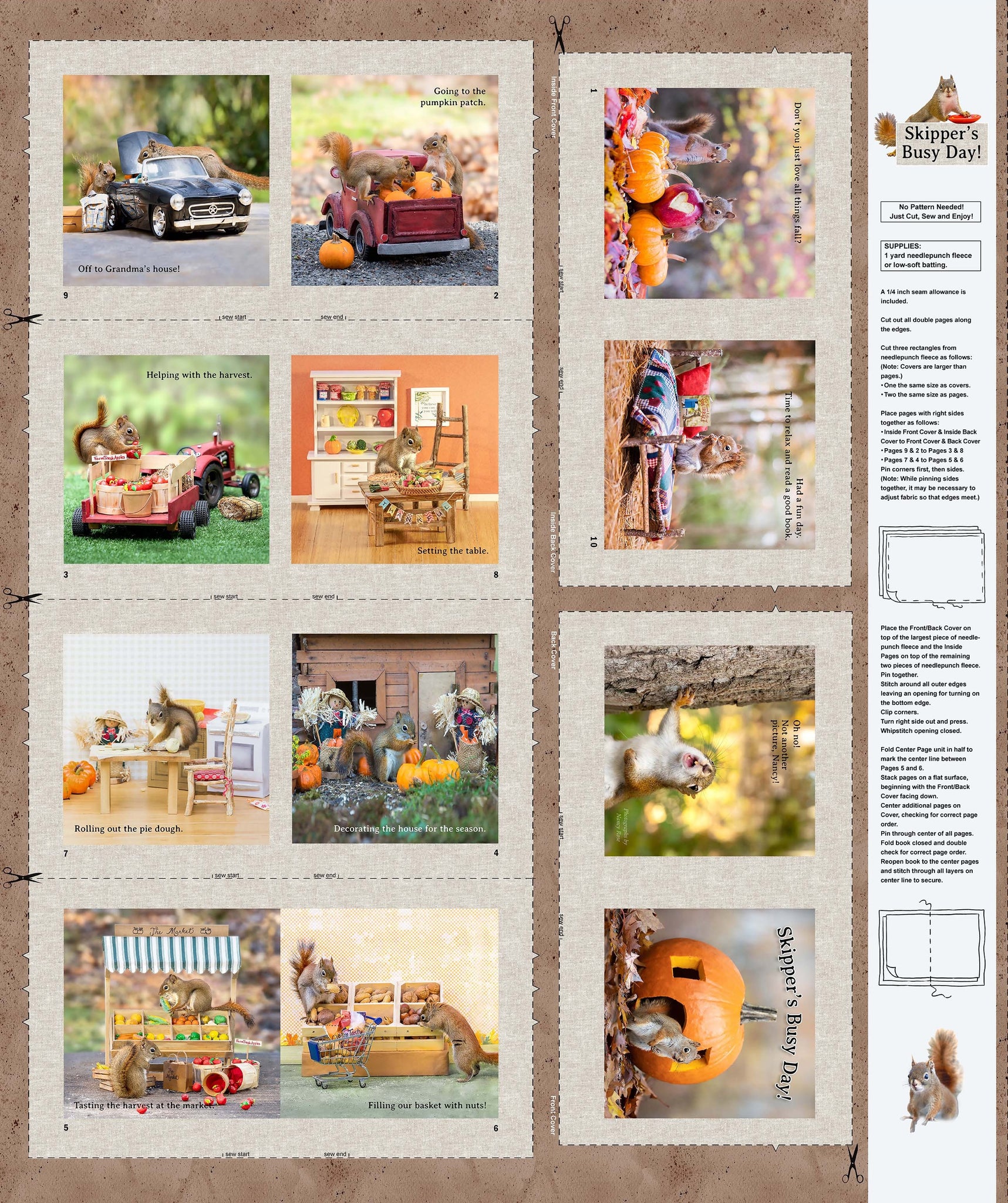 THE SECRET LIFE OF SQUIRRELS III Storybook multi color 36"x43"