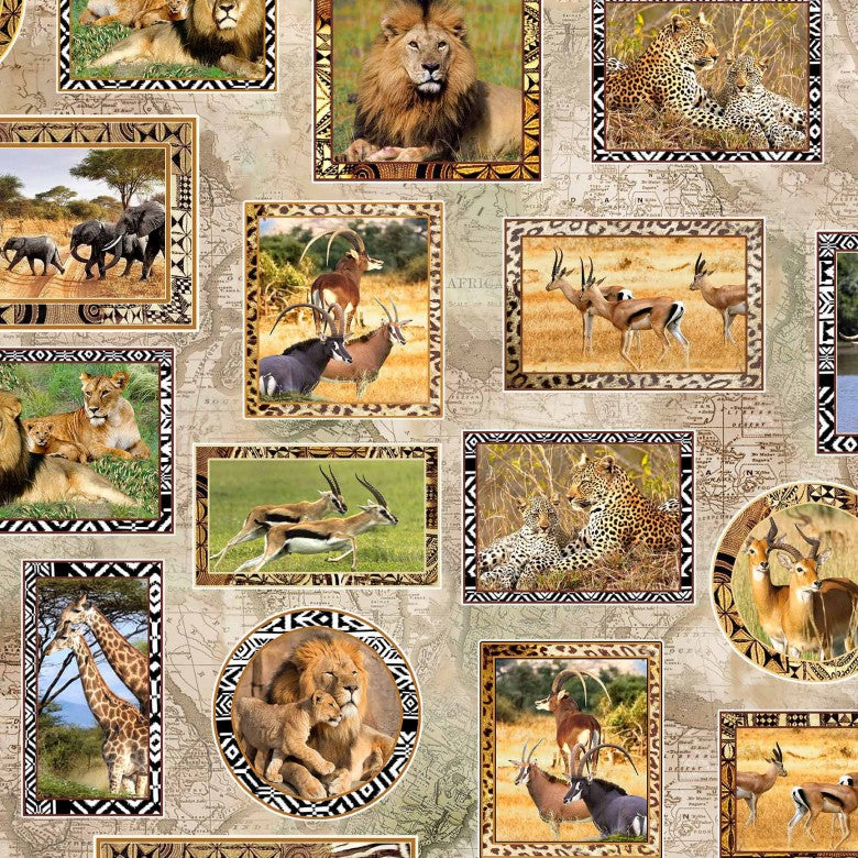 SERENGETI PLAINS Wild Portraits sand - one yards