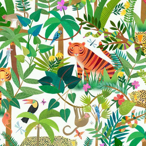 JUNGLE MENAGERIE Jungle Collage white