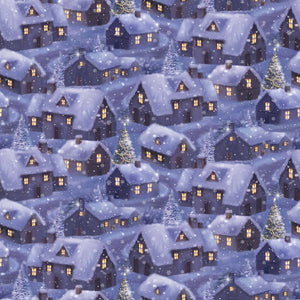 'TWAS THE NIGHT BEFORE CHRISTMAS Houses blue multi