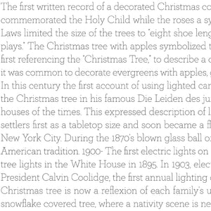CLASSIC CHRISTMAS History of the Tree Text white
