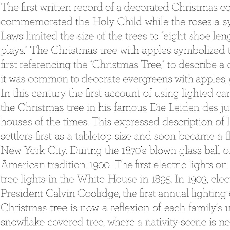 CLASSIC CHRISTMAS History of the Tree Text white