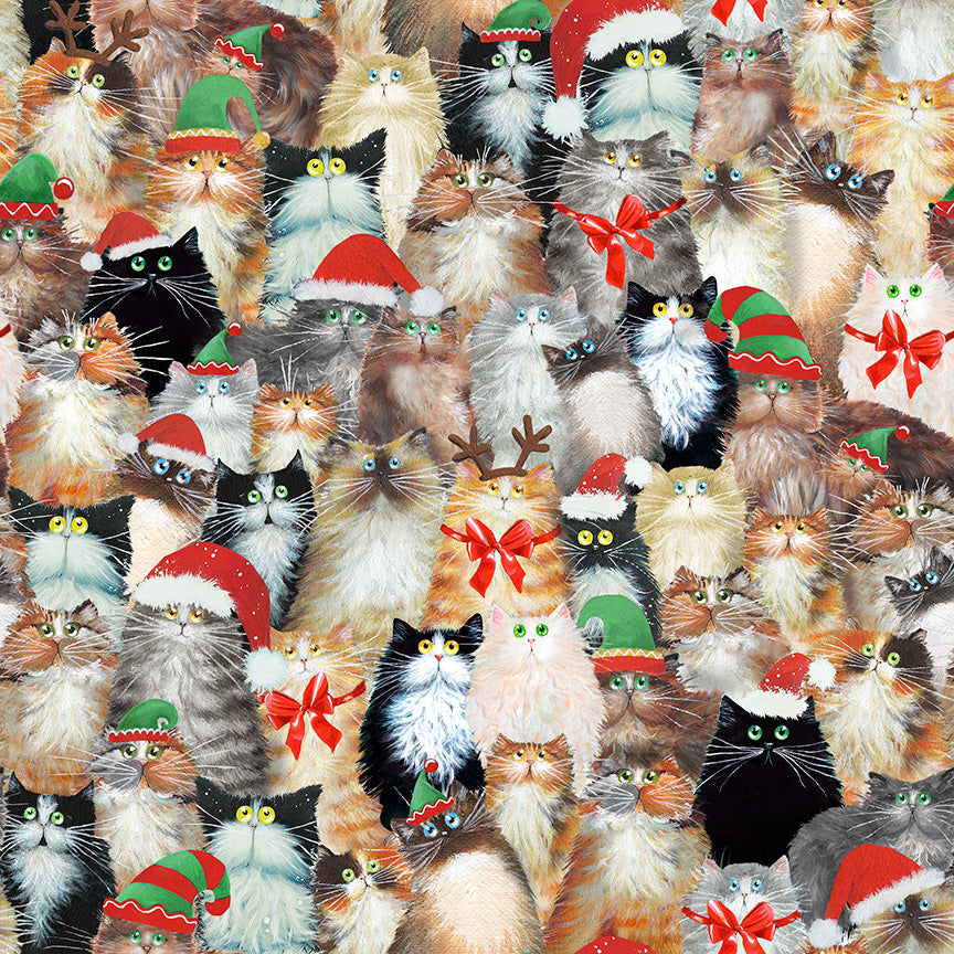 MEOWY CHRISTMAS Cats in Hats multi
