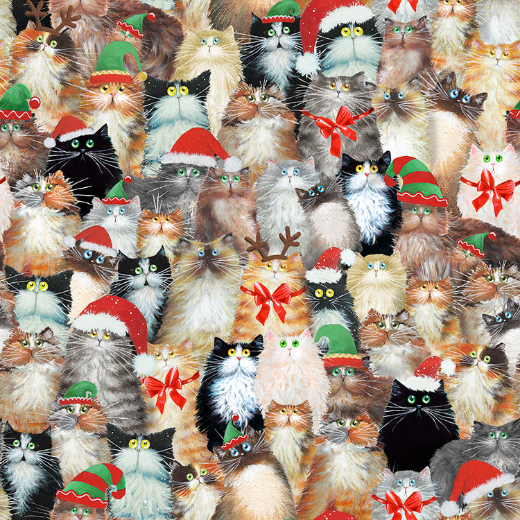 MEOWY CHRISTMAS Cats in Hats multi
