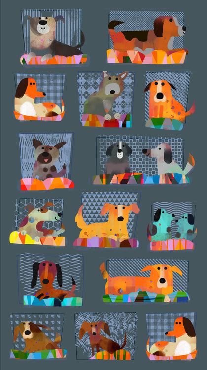 FUR-EVER FRIENDS Take me Home: Dogs slate panel 24"x42"