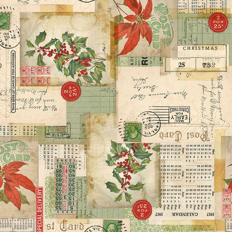 HOLIDAYS PAST Postcard Collage multi