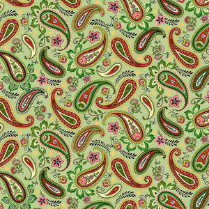 BLOOMS OF THE HOLIDAY Paisley green multi
