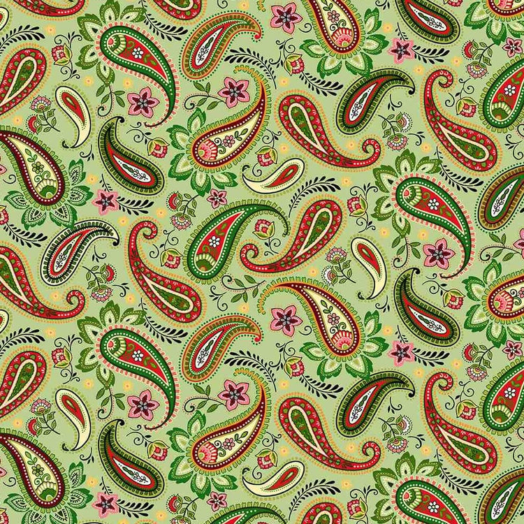 BLOOMS OF THE HOLIDAY Paisley green multi