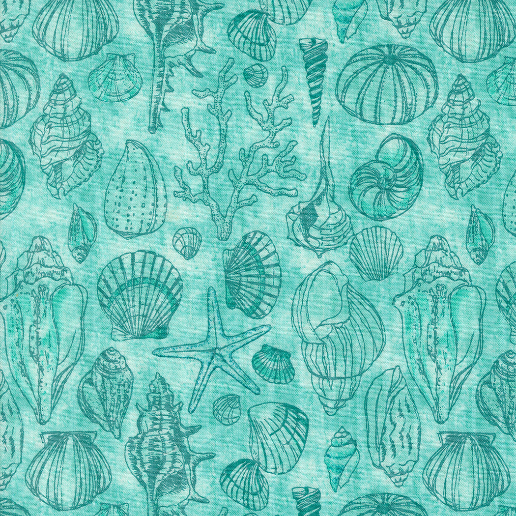 SERENA SHORES Sketchy Shells aqua