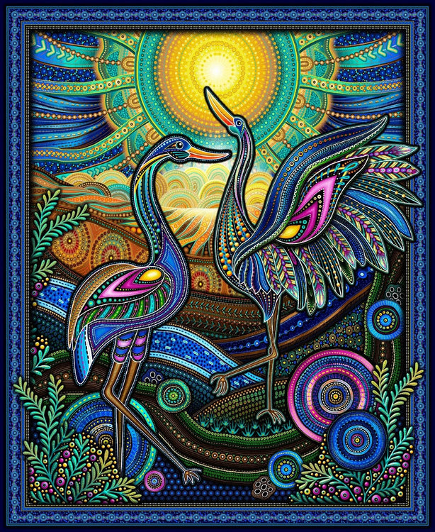 BAIAME'S SPIRIT Panel blue 36"x43"