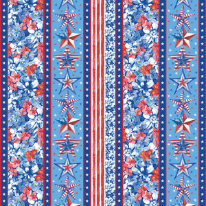 LUCKY STARS Border Stripe medium blue