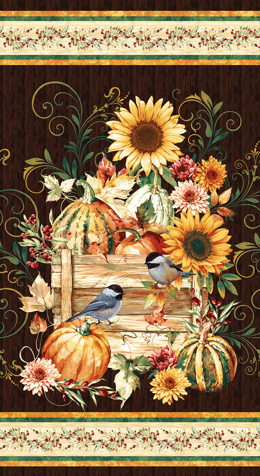 FALL INTO AUTUMN Panel brown 24"x44"