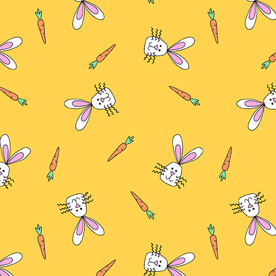 HOPPY EASTER Rabbit Faces yellow