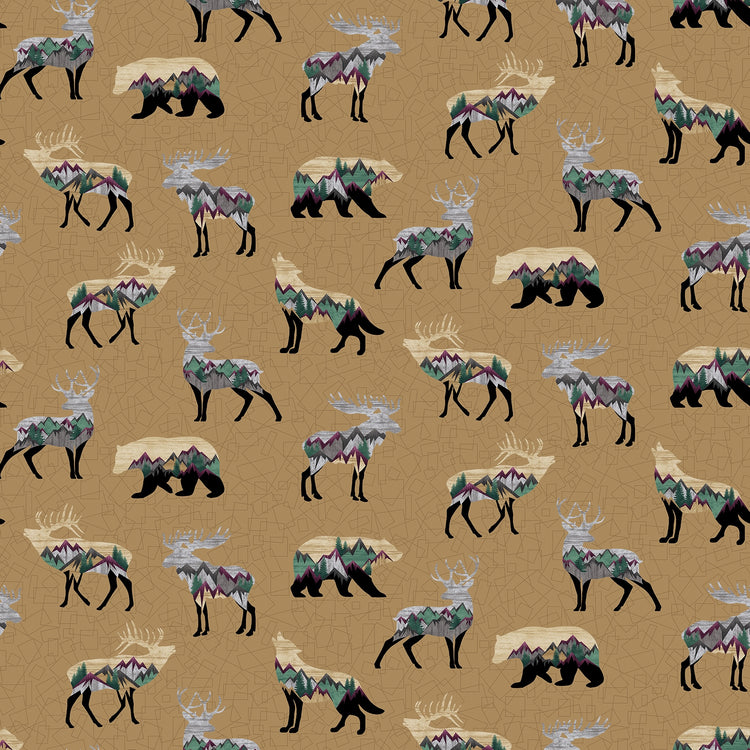 INTO THE WILD Wildlife Allover tan/multi