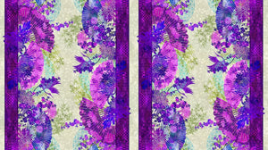 ORIENTAL GARDENS Fan Stripe purple - one yards