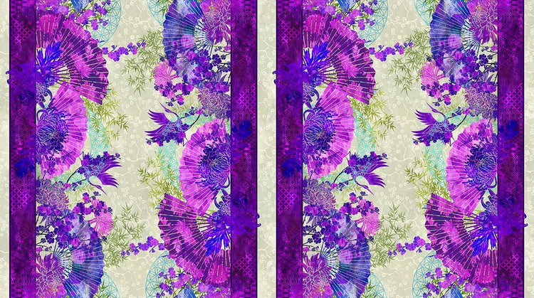 ORIENTAL GARDENS Fan Stripe purple