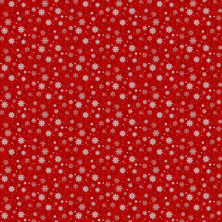 'TWAS THE NIGHT BEFORE CHRISTMAS Snowflakes red