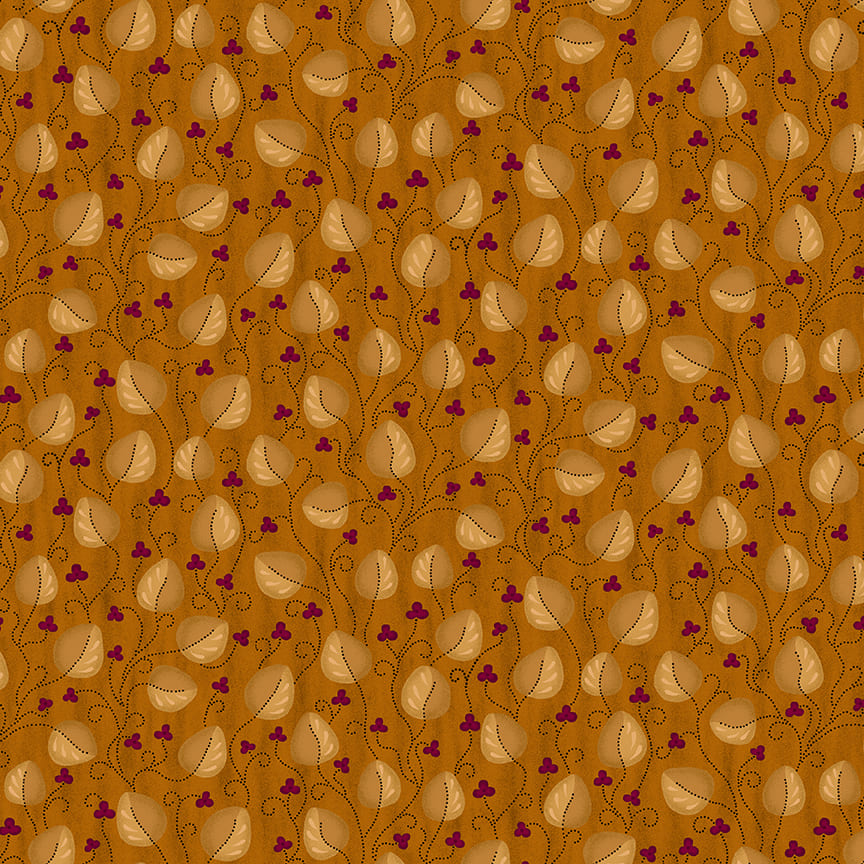 SCRAP BASKET FAVORITES Meandering Leaves orange