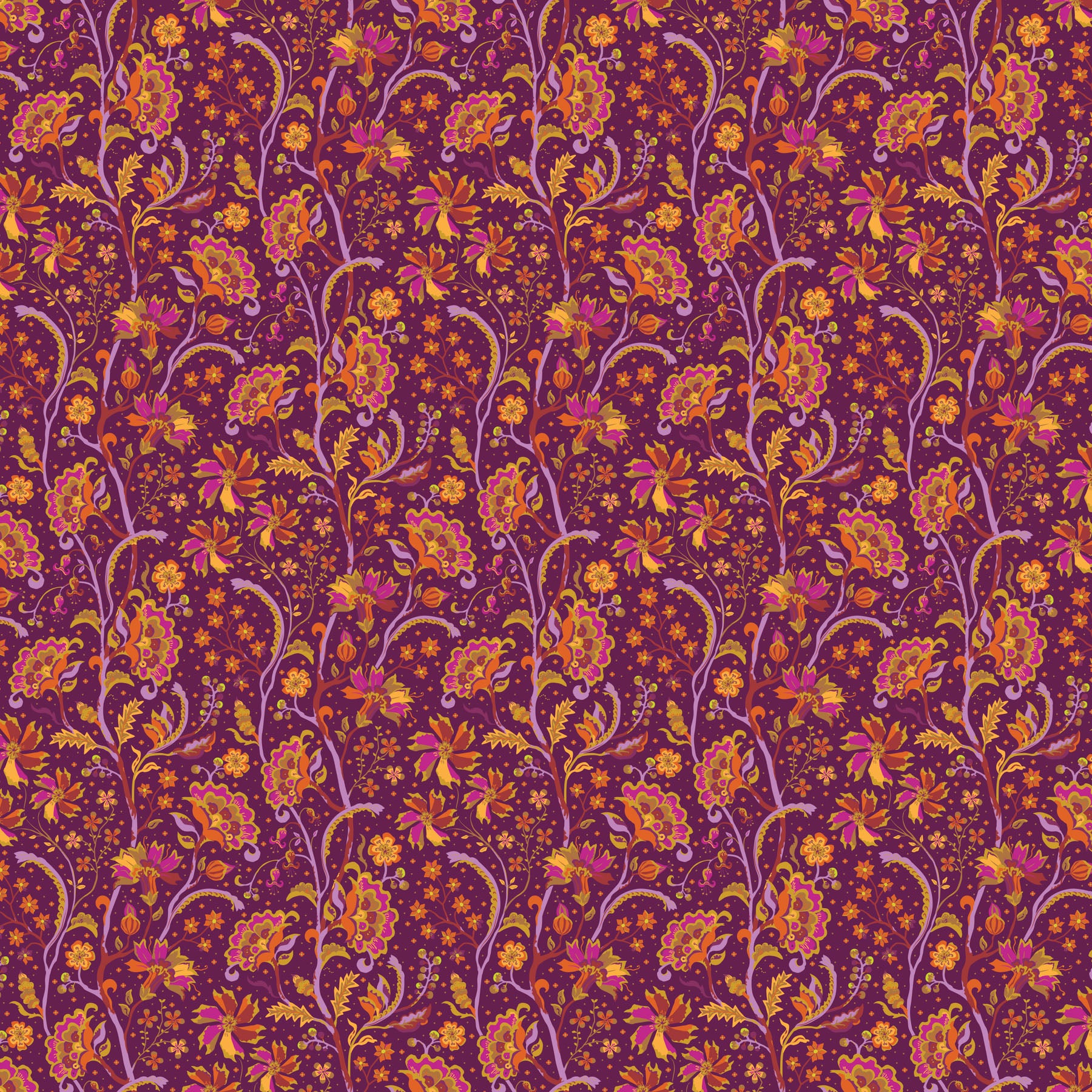 TRADE WINDS Chintz burgundy