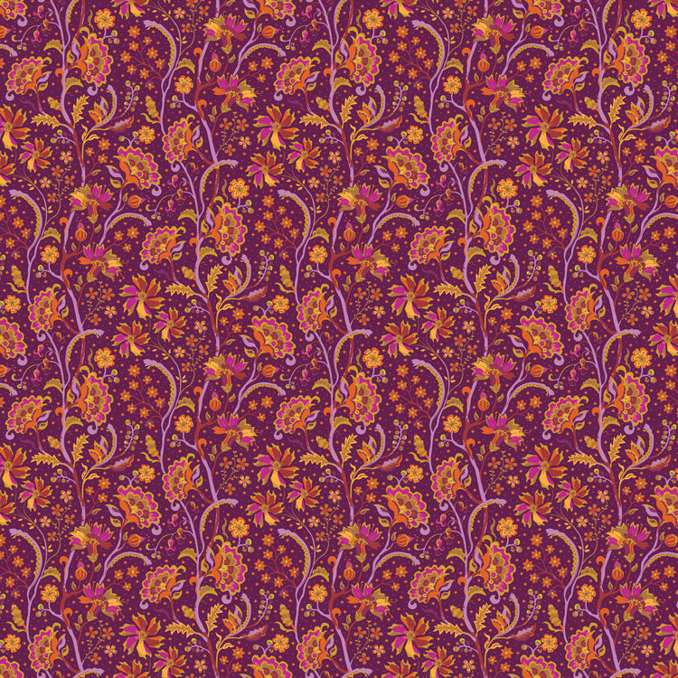 TRADE WINDS Chintz burgundy